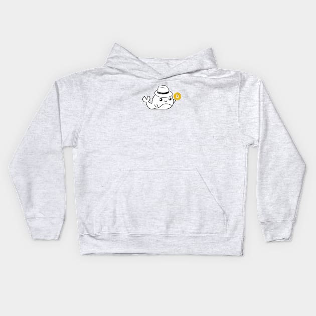 Funny Whale Bitcoin Kids Hoodie by M.Y